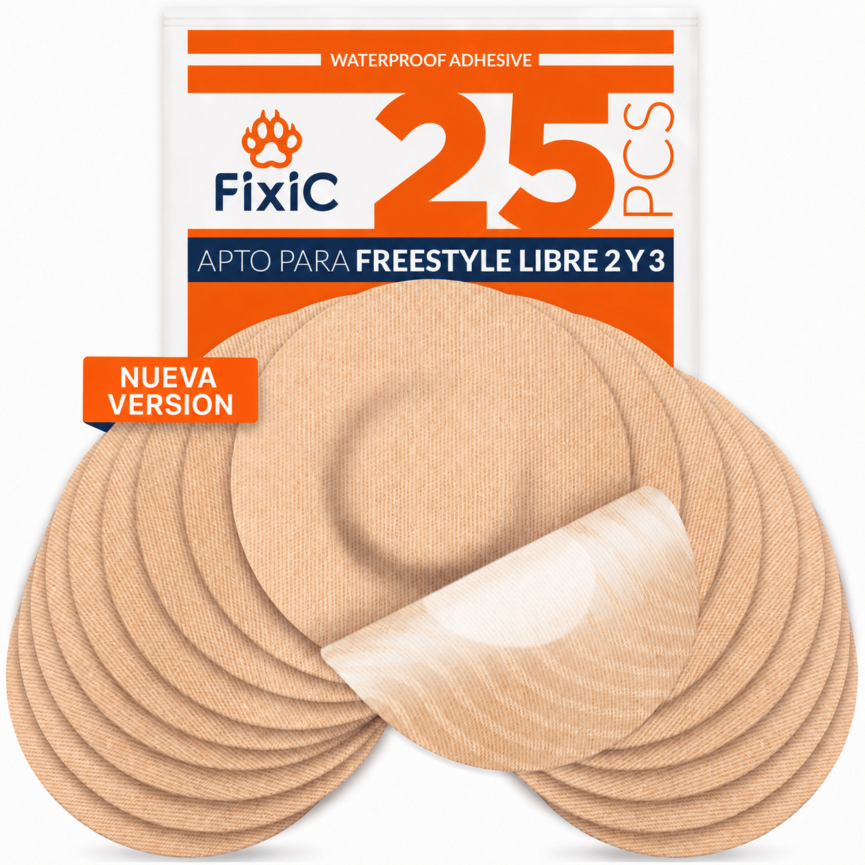 Parches adhesivos protectores para Freestyle Libre, Medtronic o Sibionics  - Fixic 25 parches