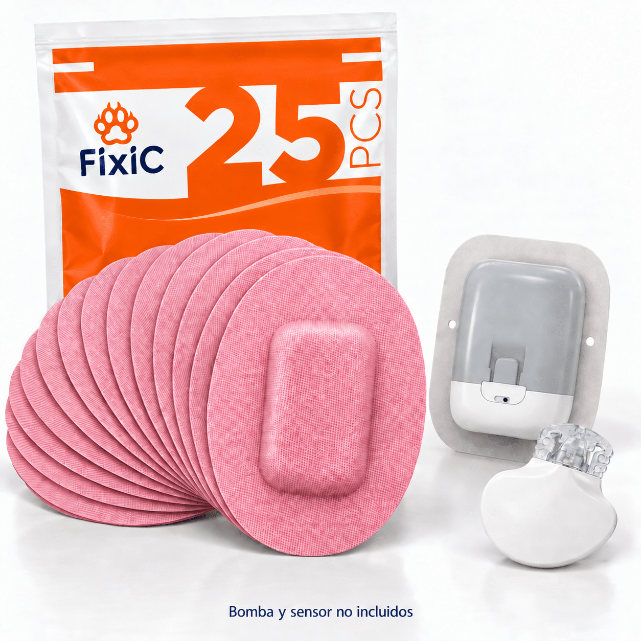 Parches Protectores Para Guardian de Medtronic, Medtrum Nano 200U y Sibionics Gs1 - Formato Oval - Fixic - 25 parches (Rosa) - Imagen 7