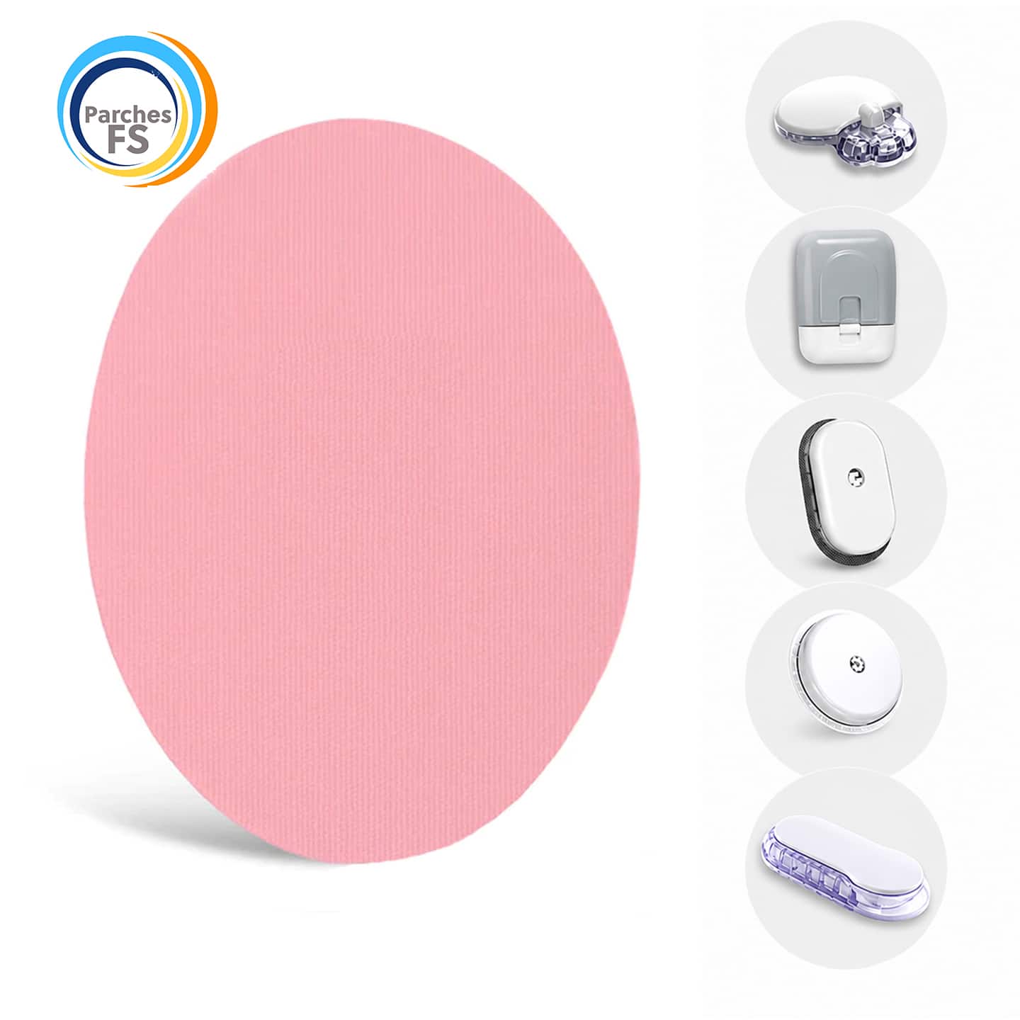 Parches Protectores Para Guardian de Medtronic, Medtrum Nano 200U y Sibionics Gs1 - Formato Oval  - Fixic  - 25 parches (Rosa)