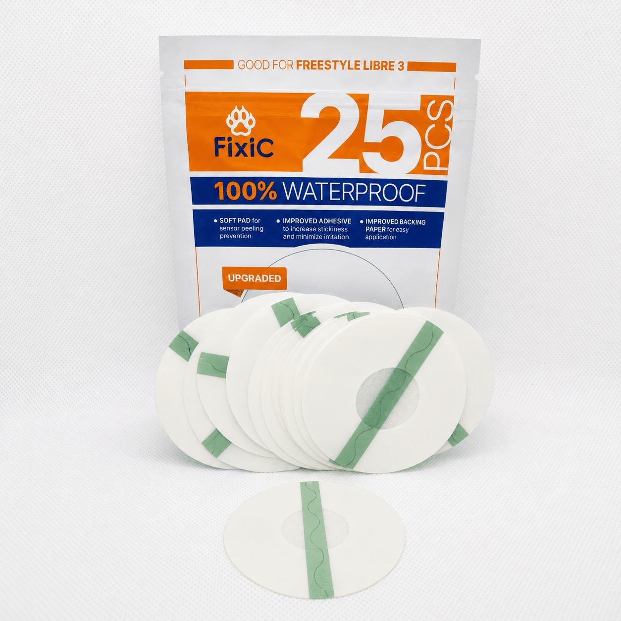 Parches protectores 100% a prueba de agua para Freestyle Libre y Medtronic - Fixic 25 parches (Transparente) - Imagen 4